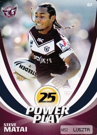 2013 NRL Power Play Common Card - Base 067 Steve Matai Manly Sea Eagles