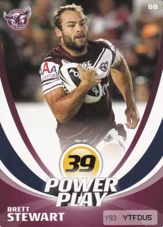 2013 NRL Power Play Common Card - Base 069 Brett Stewart Manly Sea Eagles