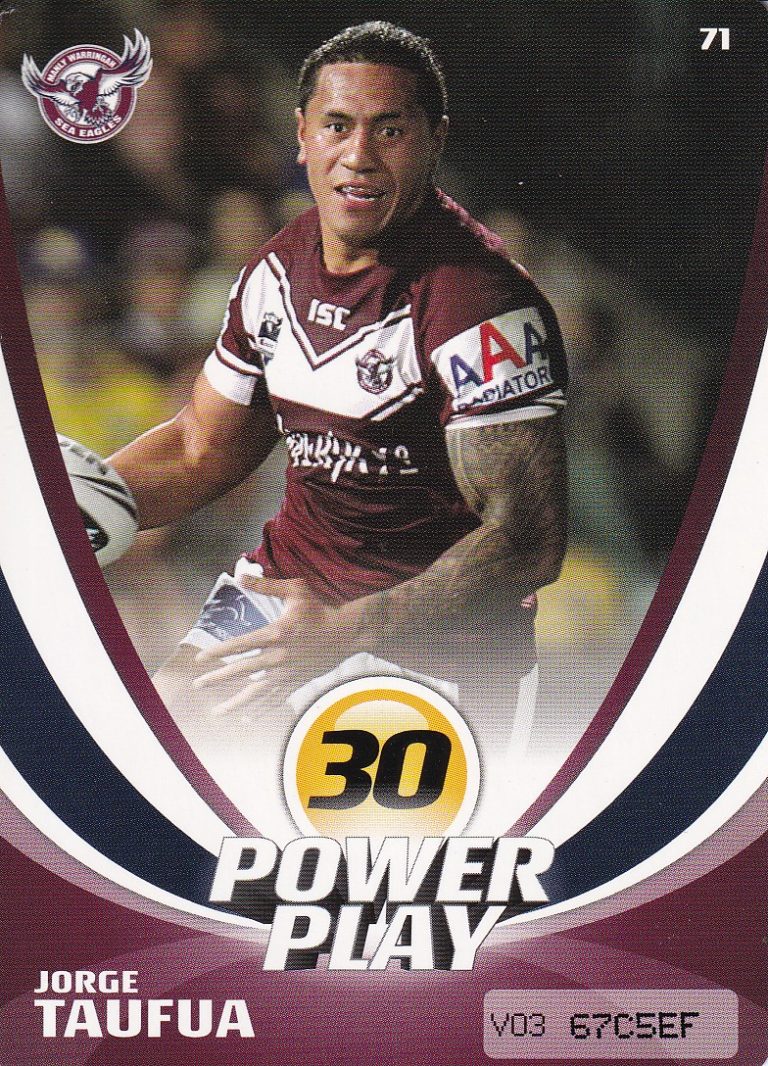 2013 NRL Power Play Common Card - Base 071 Jorge Taufua Manly Sea Eagles