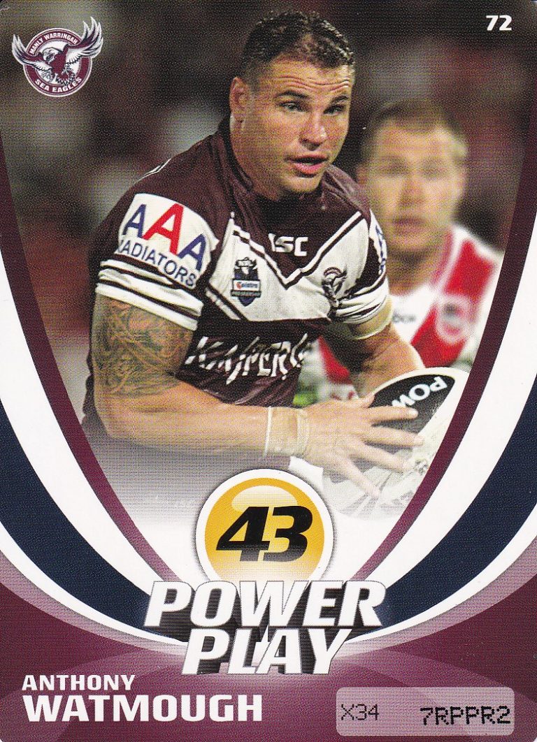 2013 NRL Power Play Common Card - Base 072 Anthony Watmough Manly Sea Eagles