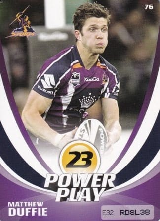 2013 NRL Power Play Common Card - Base 076 Matthew Duffie Melbourne Storm