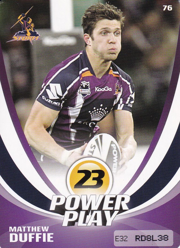 2013 NRL Power Play Common Card - Base 076 Matthew Duffie Melbourne Storm