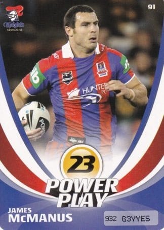 2013 NRL Power Play Common Card - Base 091 James McManus Newcastle Knights