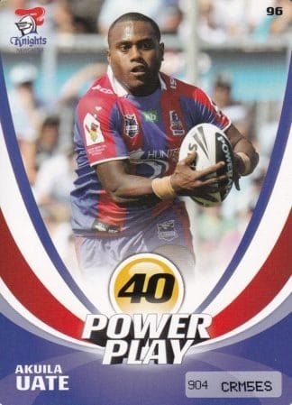 2013 NRL Power Play Common Card - Base 096 Akuila Uate Newcastle Knights