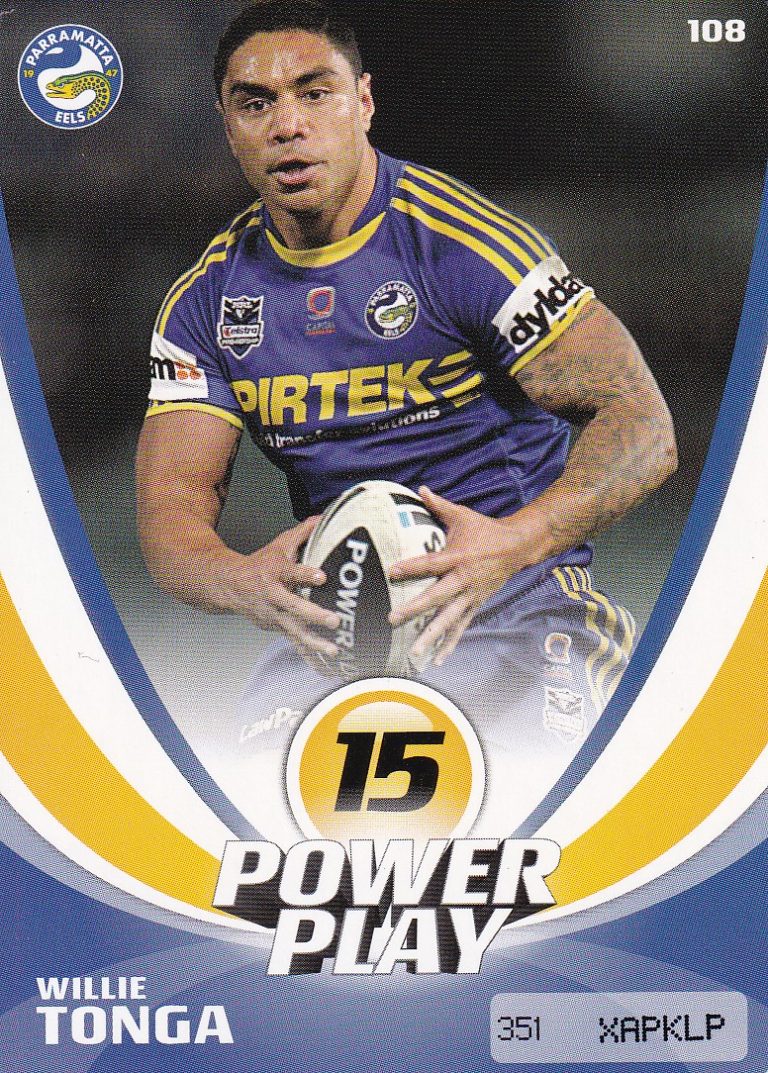 2013 NRL Power Play Common Card - Base 108 Willie Tonga Parramatta Eels