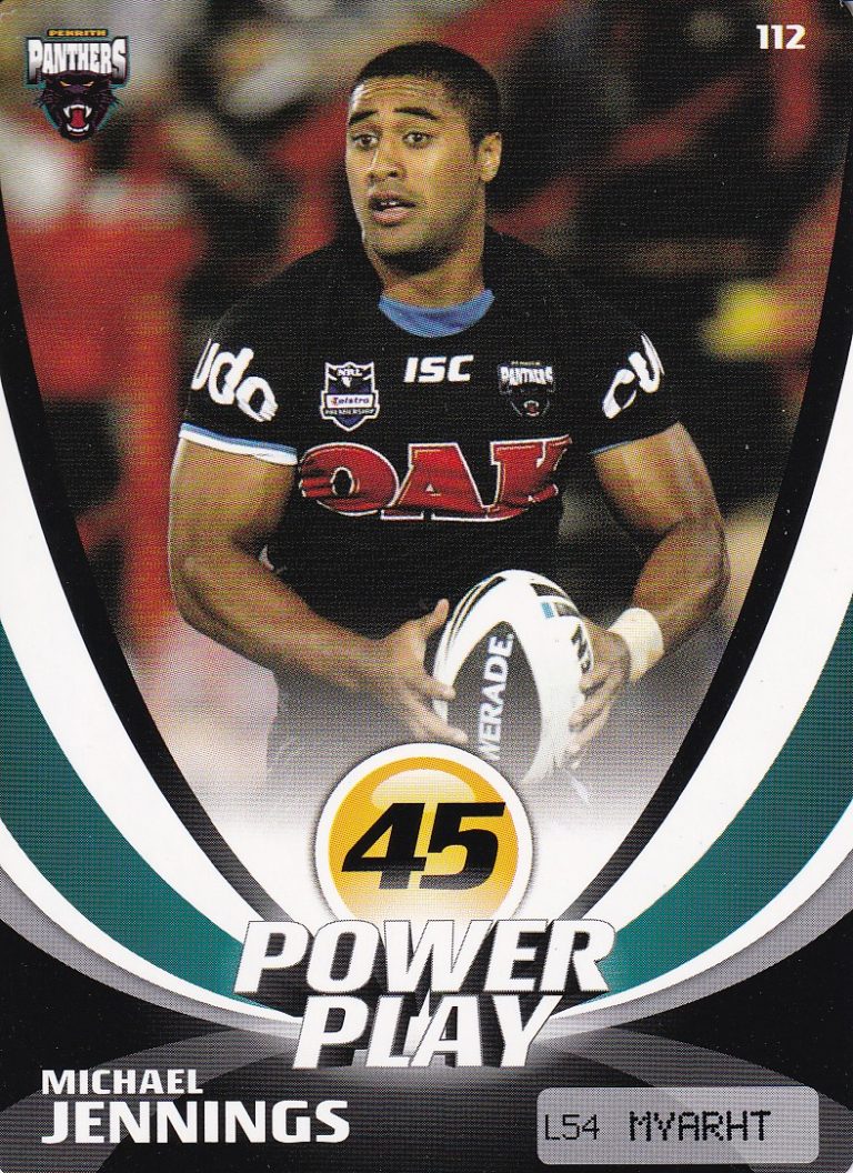 2013 NRL Power Play Common Card - Base 112 Michael Jennings Penrith Panthers