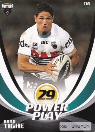 2013 NRL Power Play Common Card - Base 118 Brad Tighe Penrith Panthers