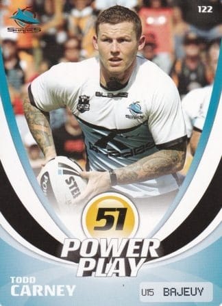 2013 NRL Power Play Common Card - Base 122 Todd Carney Cronulla Sharks