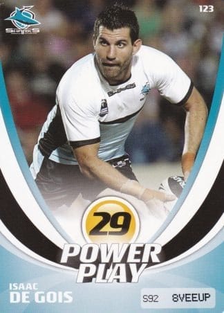2013 NRL Power Play Common Card - Base 123 Isaac De Gois Cronulla Sharks