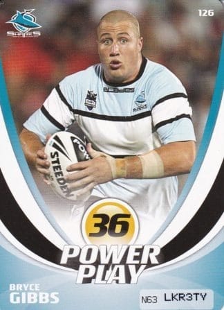 2013 NRL Power Play Common Card - Base 126 Bryce Gibbs Cronulla Sharks
