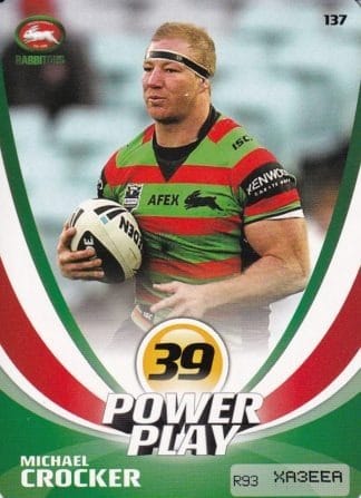 2013 NRL Power Play Common Card - Base 137 Michael Crocker South Sydney Rabbitohs