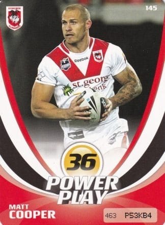 2013 NRL Power Play Common Card - Base 145 Matt Cooper St George Dragons