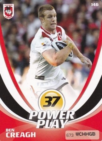 2013 NRL Power Play Common Card - Base 146 Ben Creagh St George Dragons