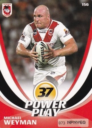 2013 NRL Power Play Common Card - Base 156 Michael Weyman St George Dragons