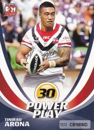2013 NRL Power Play Common Card - Base 157 Tinirau Arona Sydney Roosters