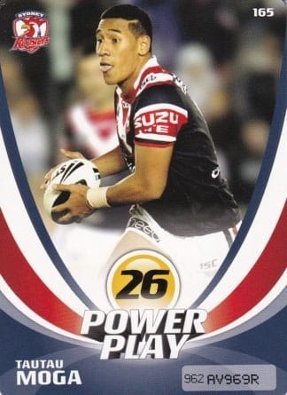 2013 NRL Power Play Common Card - Base 165 Tautau Moga Sydney Roosters