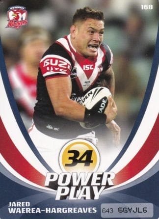 2013 NRL Power Play Common Card - Base 168 Jared Waerea-Hargreaves Sydney Roosters