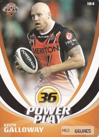 2013 NRL Power Play Common Card - Base 184 Keith Galloway Wests Tigers