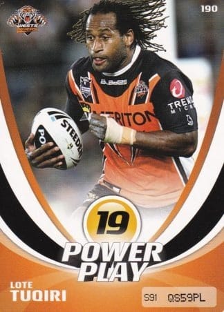 2013 NRL Power Play Common Card - Base 190 Lote Tuqiri Wests Tigers