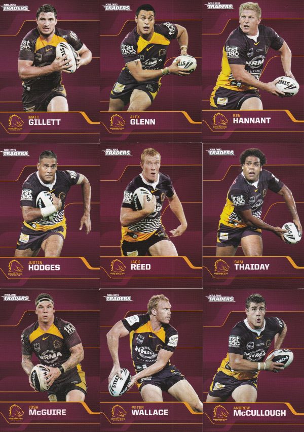 2013 NRL Traders Base Team Set - Brisbane Broncos