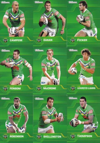 2013 NRL Traders Base Team Set - Canberra Raiders