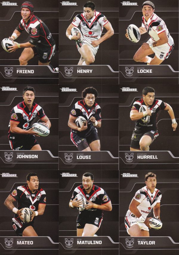 2013 NRL Traders Base Team Set - Warriors