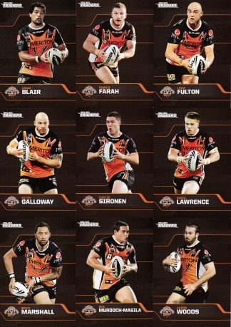 2013 NRL Traders Base Team Set - Wests Tigers