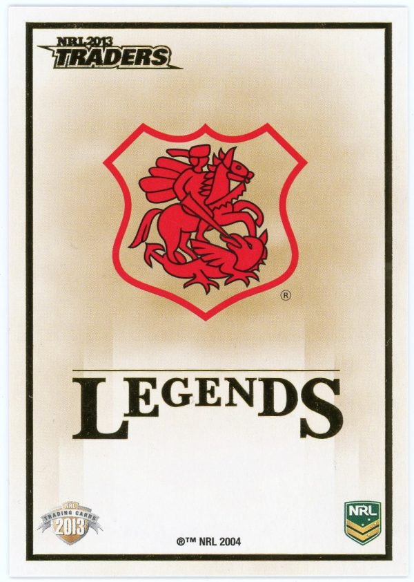 2013 NRL Traders Case Card - CC2 Logo Newcastle Knights & St George Dragons