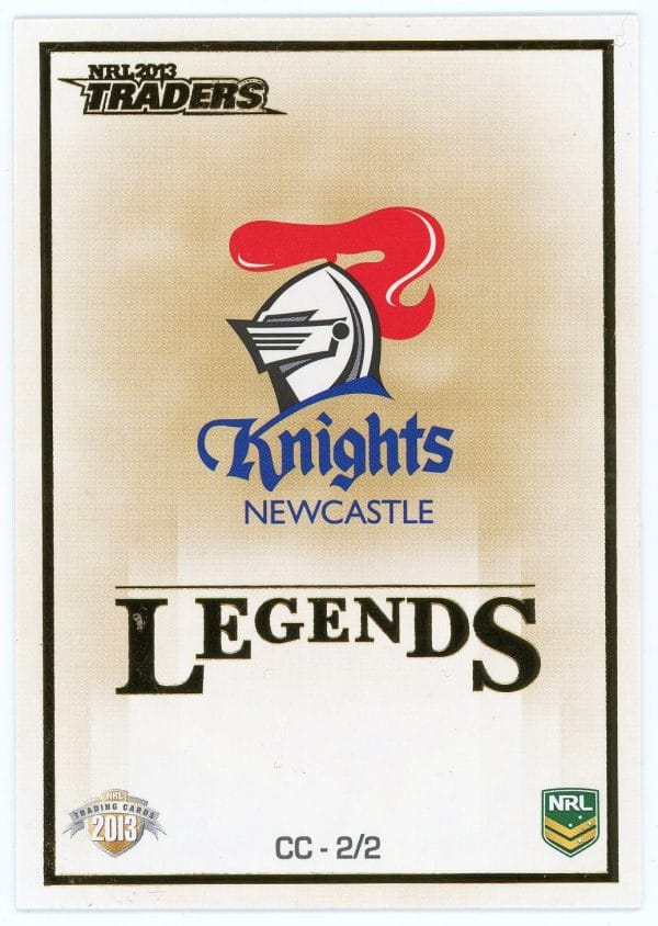 2013 NRL Traders Case Card - CC2 Logo Newcastle Knights & St George Dragons - Image 2