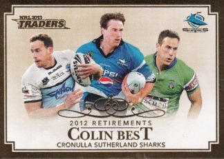 2013 NRL Traders Retirements - R01 Colin Best Cronulla Sharks