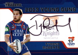 2013 NRL Traders Young Guns Signature - YG08 Tyrone Roberts Newcastle Knights
