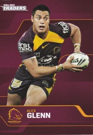 2013 NRL Traders Common Card - Base 002 Alex Glenn Brisbane Broncos