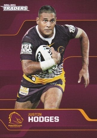 2013 NRL Traders Common Card - Base 004 Justin Hodges Brisbane Broncos