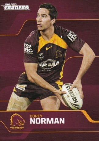 2013 NRL Traders Common Card - Base 008 Corey Norman Brisbane Broncos