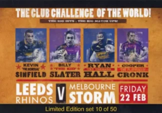 The NRL Trading Card Specialists 5 2013 World Cup Challenge - Card 36 Header Card - Set 10 of 50