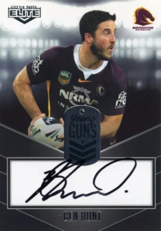 2014 NRL Elite Young Guns Signature - YG01 Ben Hunt Brisbane Broncos