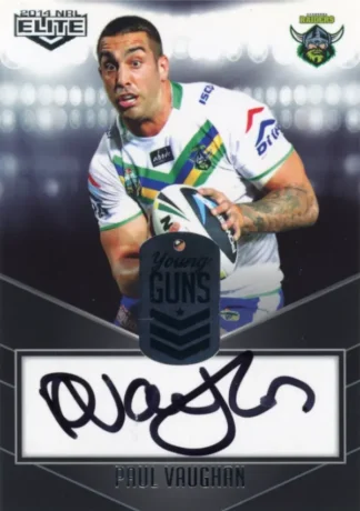 2014 NRL Elite Young Guns Signature - YG03 Paul Vaughan Canberra Raiders