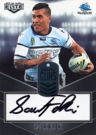 2014 NRL Elite Young Guns Signature - YG11 Sosaia Feki Cronulla Sharks