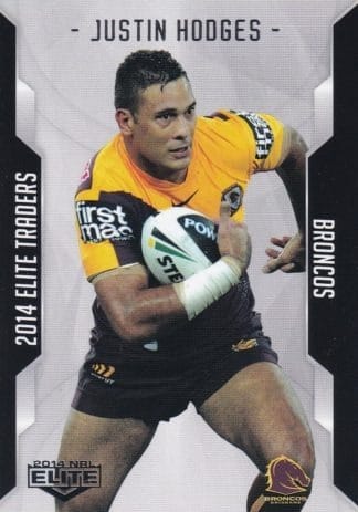 2014 NRL Elite Common Card - Base 001 Justin Hodges Brisbane Broncos