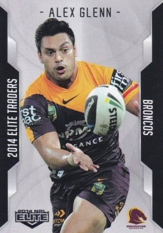 2014 NRL Elite Common Card - Base 005 Alex Glenn Brisbane Broncos
