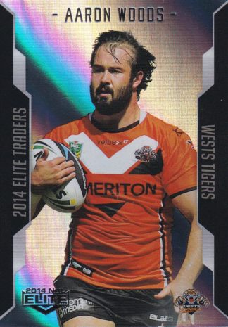 2014 NRL Elite Silver Parallels - P144 Aaron Woods Wests Tigers
