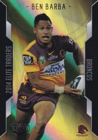 2014 NRL Elite Gold Parallel - SP003 Ben Barba Brisbane Broncos