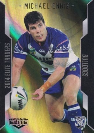 2014 NRL Elite Gold Parallel - SP010 Michael Ennis Canterbury Bulldogs
