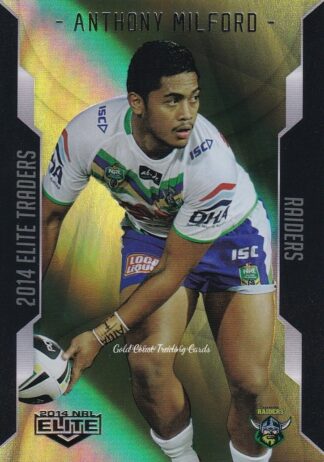 2014 NRL Elite Gold Parallel - SP024 Anthony Milford Canberra Raiders