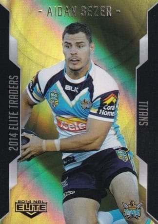 2014 NRL Elite Gold Parallel - SP043 Aidan Sezer Gold Coast Titans