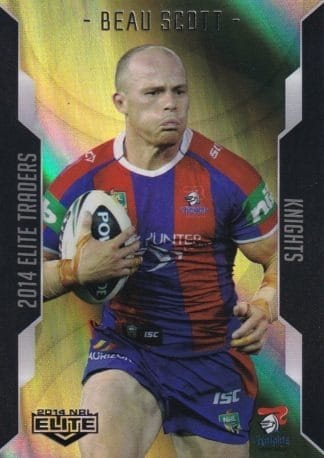 2014 NRL Elite Gold Parallel - SP071 Beau Scott Newcastle Knights