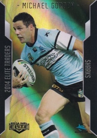 2014 NRL Elite Gold Parallel - SP094 Michael Gordon Cronulla Sharks