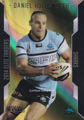 2014 NRL Elite Gold Parallel - SP096 Daniel Holdsworth Cronulla Sharks