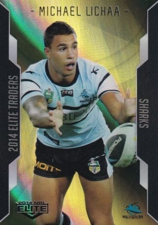 2014 NRL Elite Gold Parallel - SP097 Michael Lichaa Cronulla Sharks