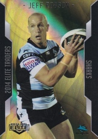 2014 NRL Elite Gold Parallel - SP099 Jeff Robson Cronulla Sharks